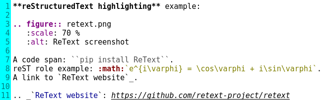 reStructuredText highlighting example
